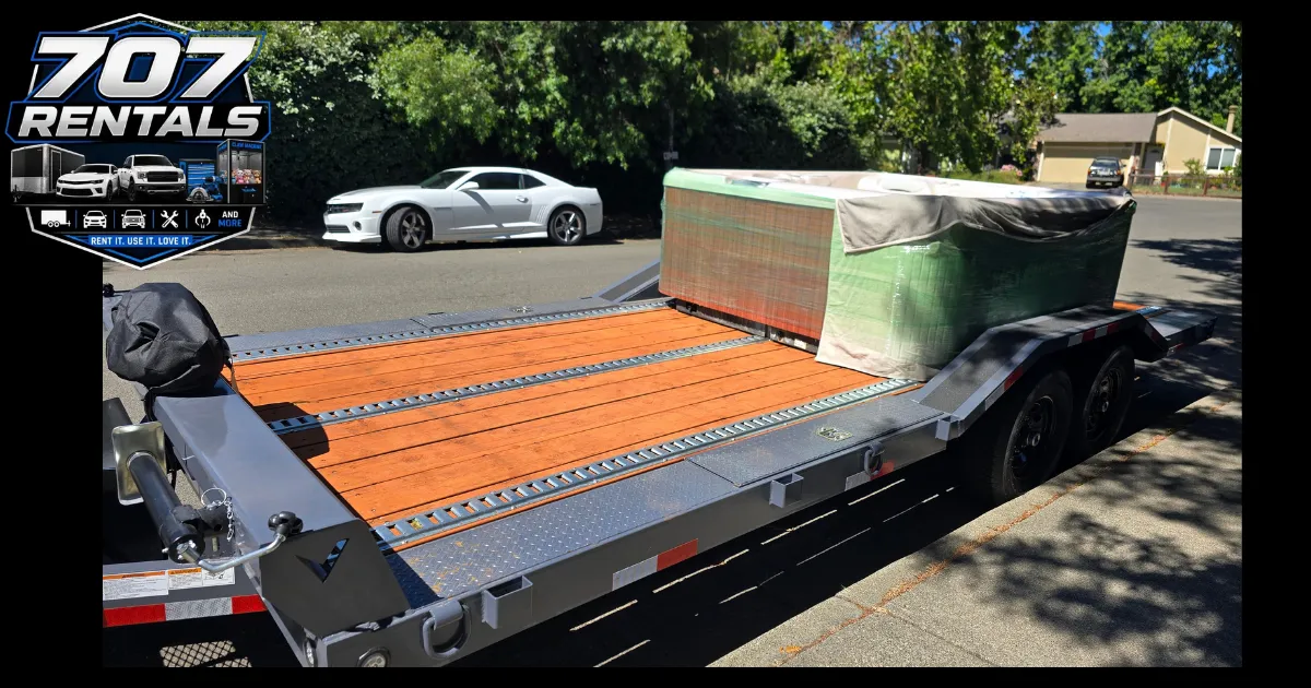 Car hauler for fourth-quarter holiday season business vehicle transport at 707 Rentals in Petaluma, California