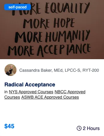 radical acceptance therapy self paced course