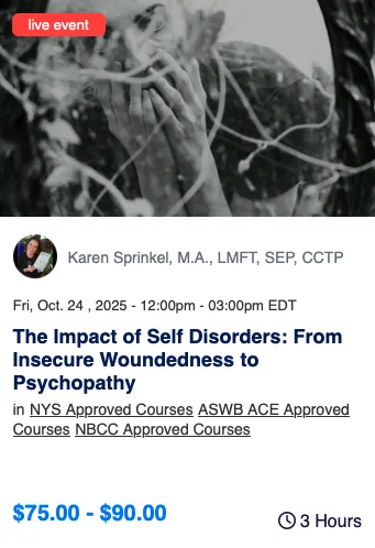 impact of self disorders live event