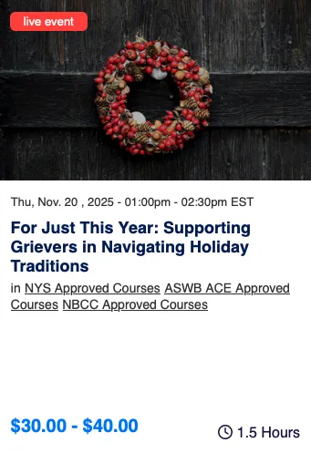 supporting grievers navigating holiday live event