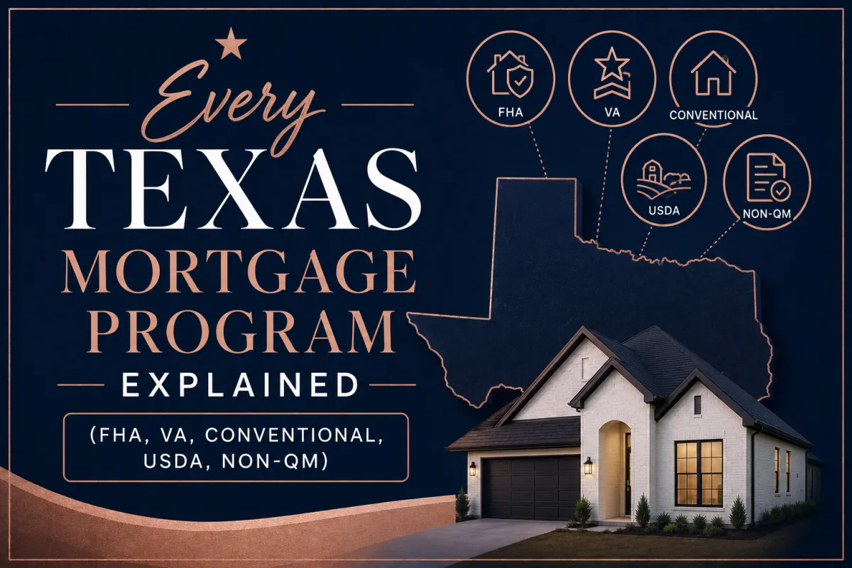 Every Texas Mortgage Program Explained (FHA, VA, Conventional, USDA, Non-QM)