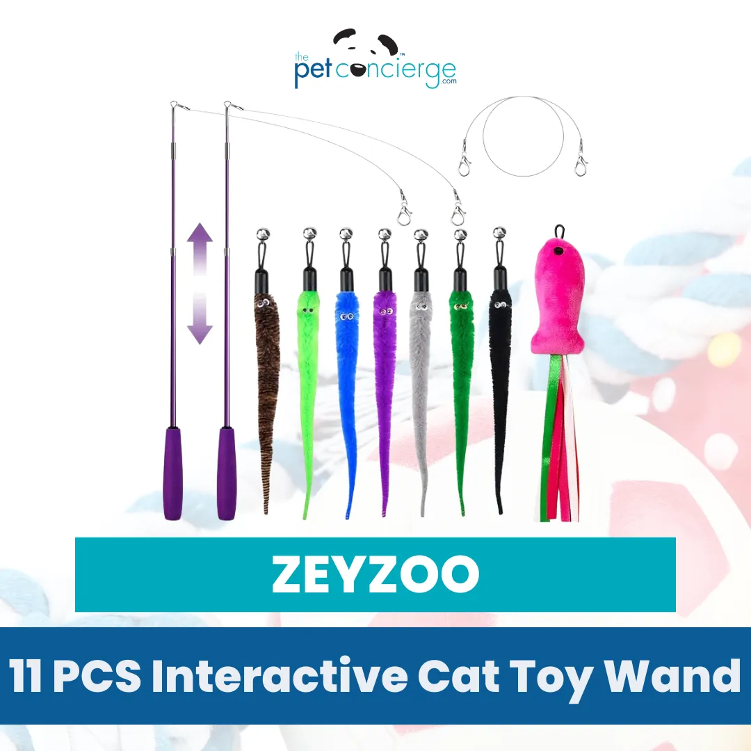 ZEYZOO 11 PCS Interactive Cat Toy Wand