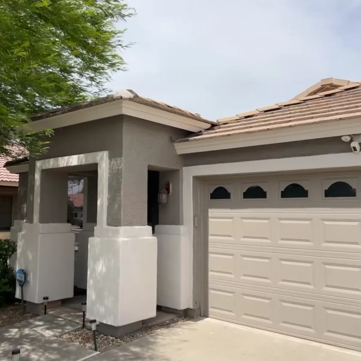 Freshly painted modern home exterior in Phoenix