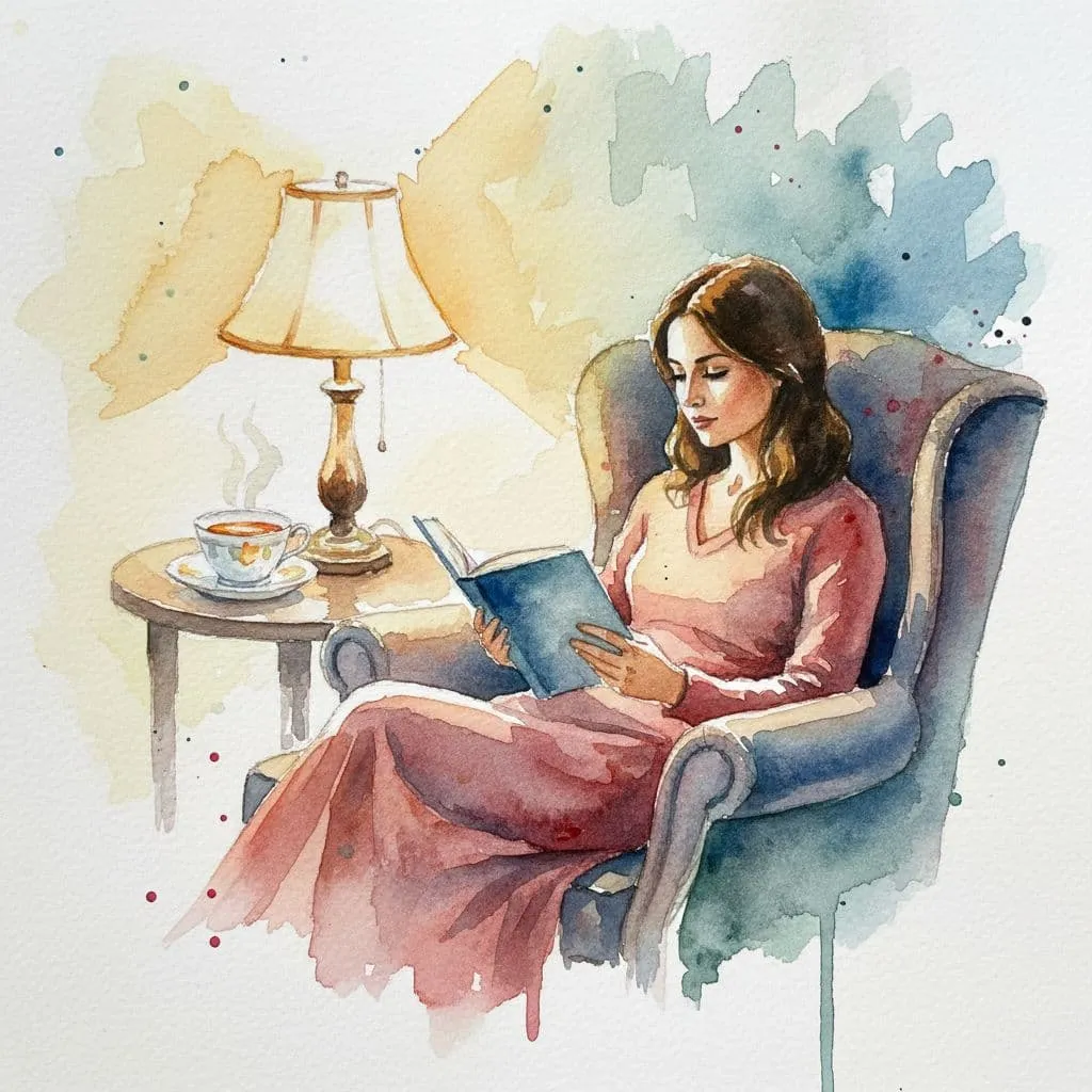 Woman reading the Bible with a cup of tea