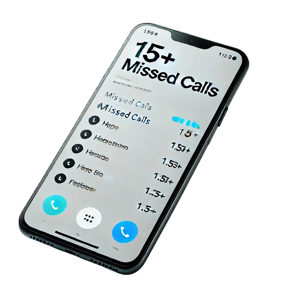 Mobile phone showing 15 missed calls representing lost revenue for a home service business due to a leaky marketing bucket
