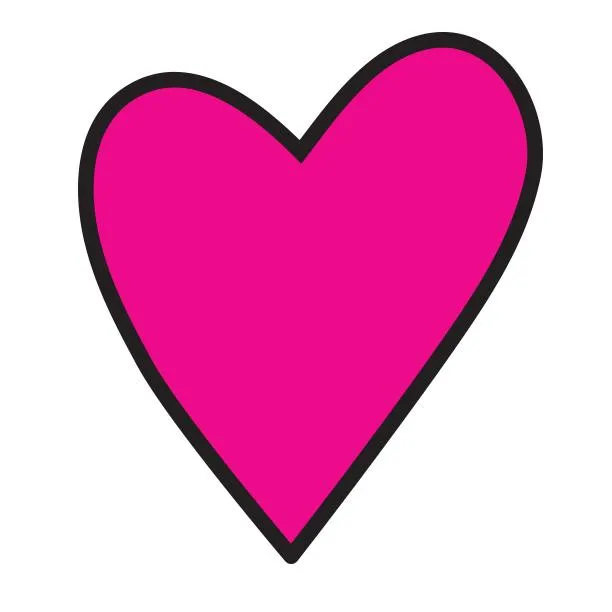 Pink heart icon on a white background.