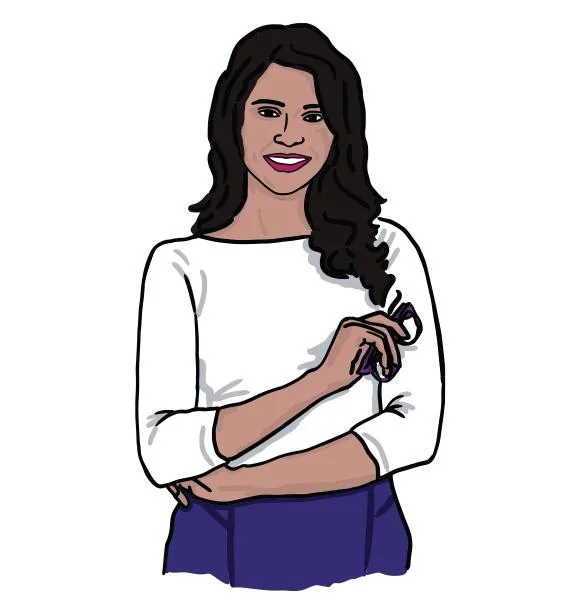 Illustration of a woman holding a cup, symbolizing self-care, confidence, and authenticity.