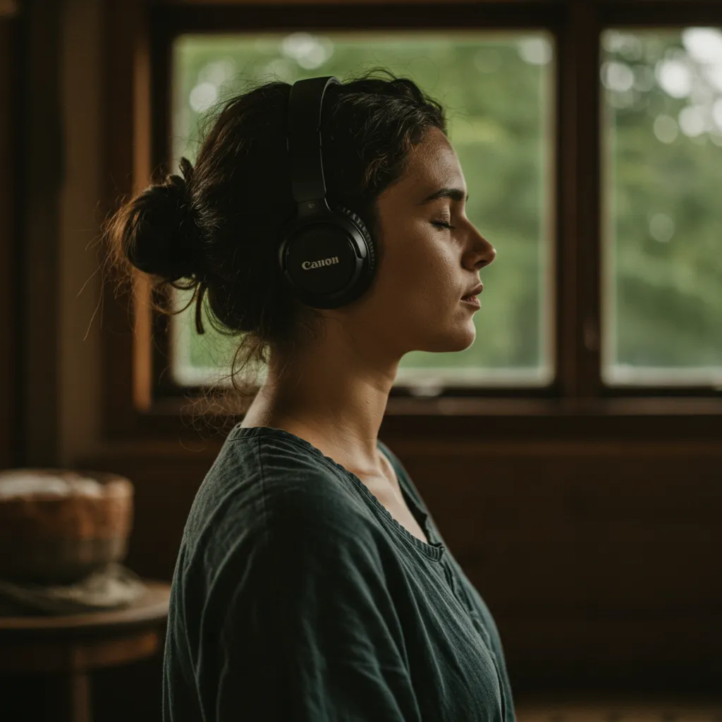 listening with headphones