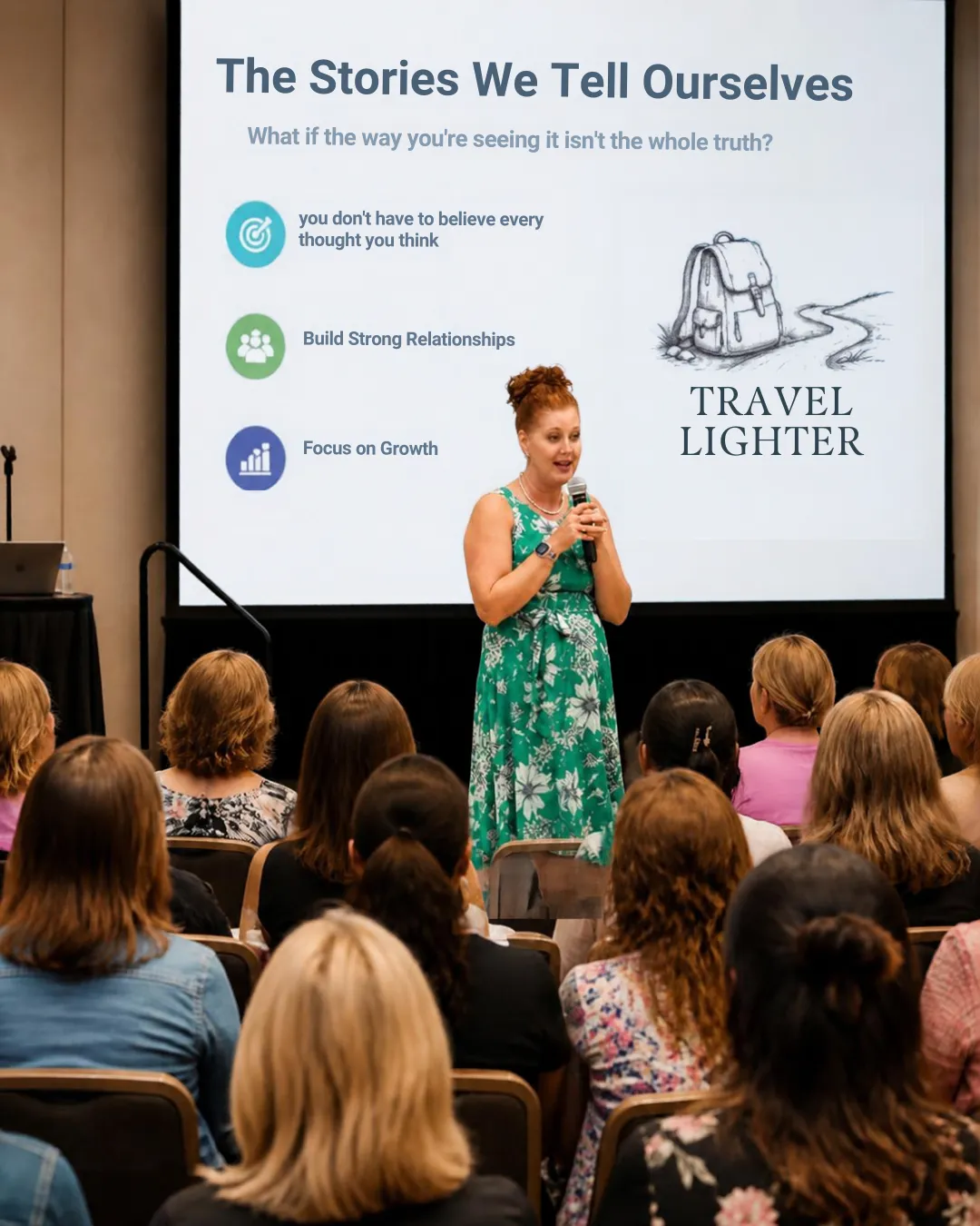 Brenda Bauer speaking to an audience