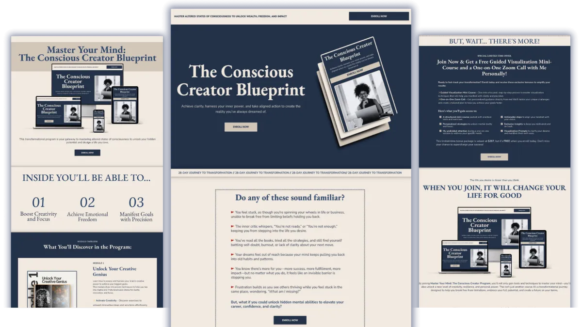 Digital course launch funnel designed for course creators and educators to boost enrollments