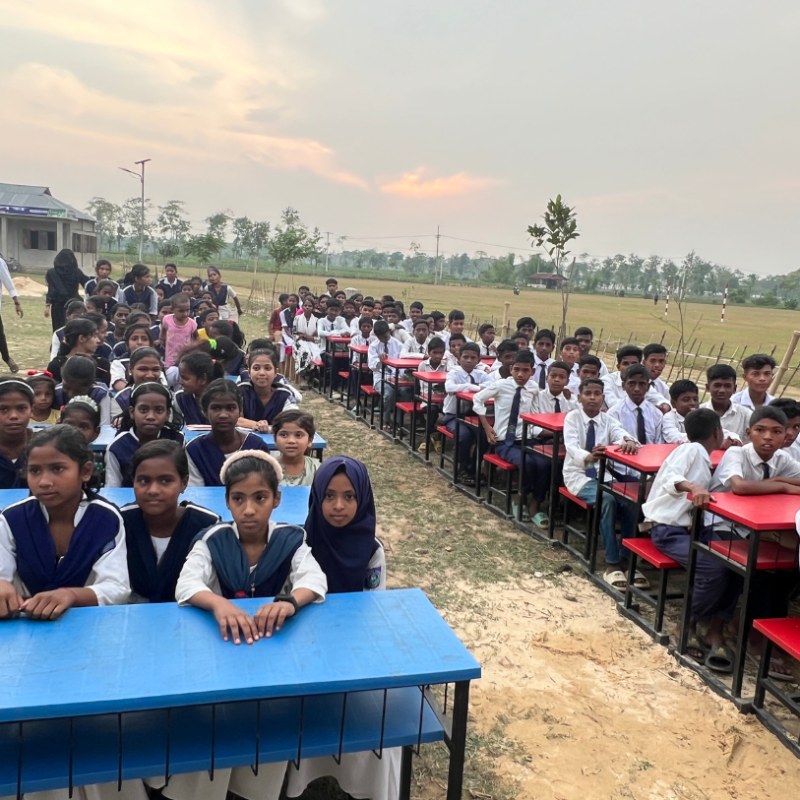 Students at an UTSHOB education program in Bangladesh