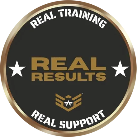 Graphic representing the Nomad Mixed Combat HQ coaching promise of real training, real support, and real results through personalized coaching and accountability.