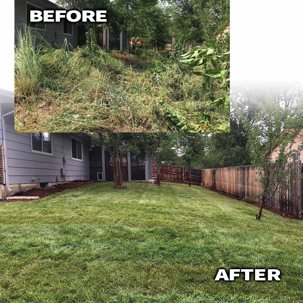 Front yard with a beautifully manicured lawn, colorful flower beds, and a paved walkway, illustrating high-quality residential landscaping.