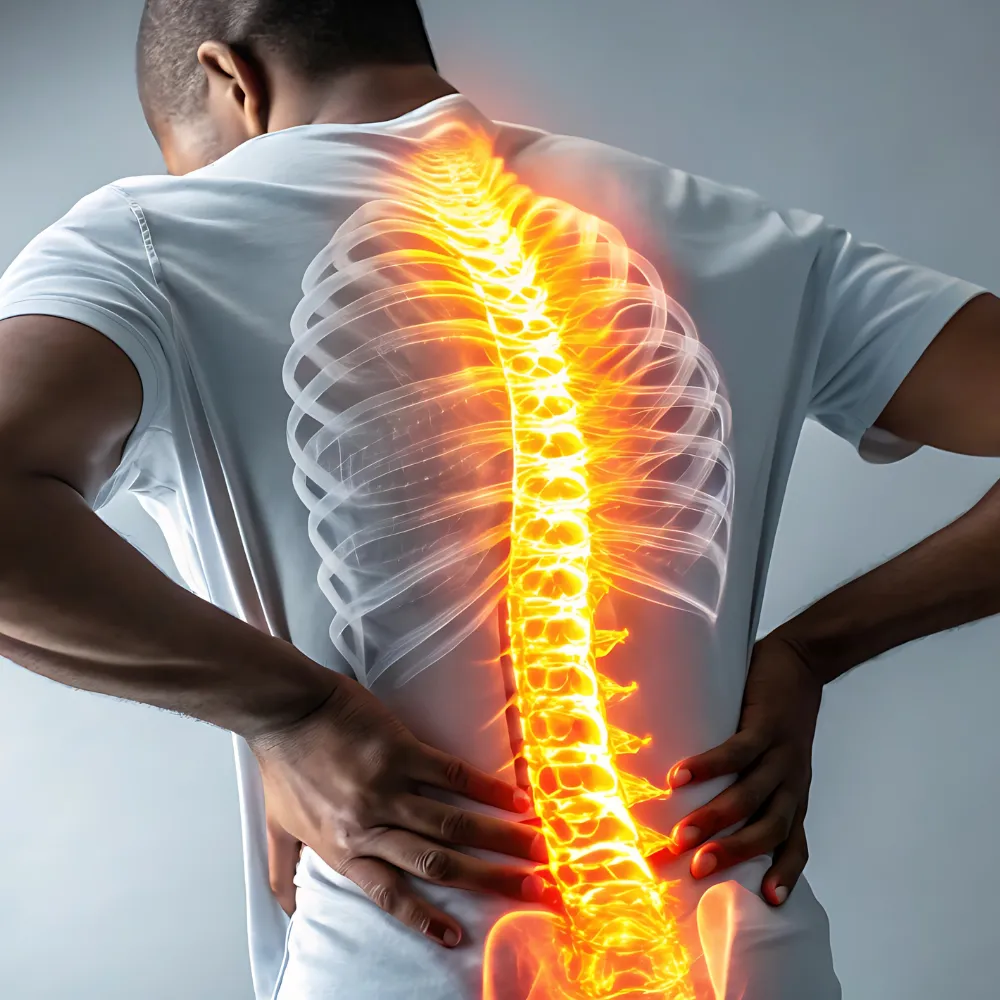 Back pain illustration for chiropractic lower back pain relief page