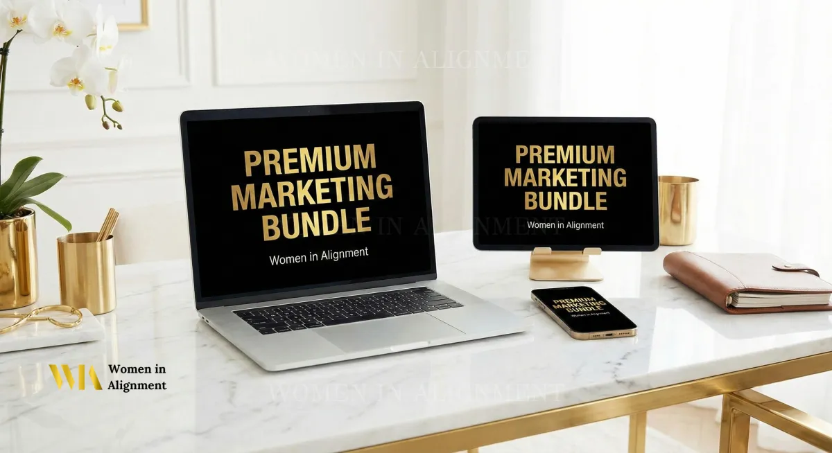 Workspace with laptop and mobile devices