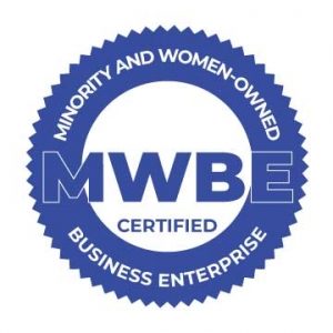 MWBE Minority and Woman-owned Business Enterprise certification badge