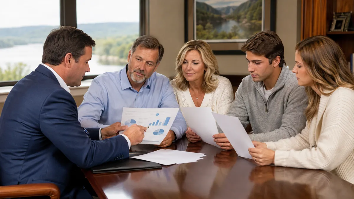 Tennessee family discussing generational wealth protection and Term Life Insurance planning