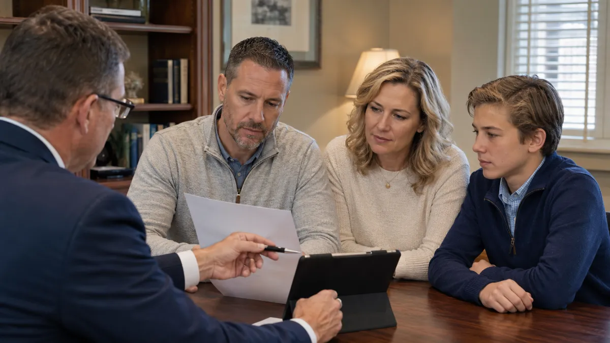 Memphis family discussing term life insurance options while managing high blood pressure