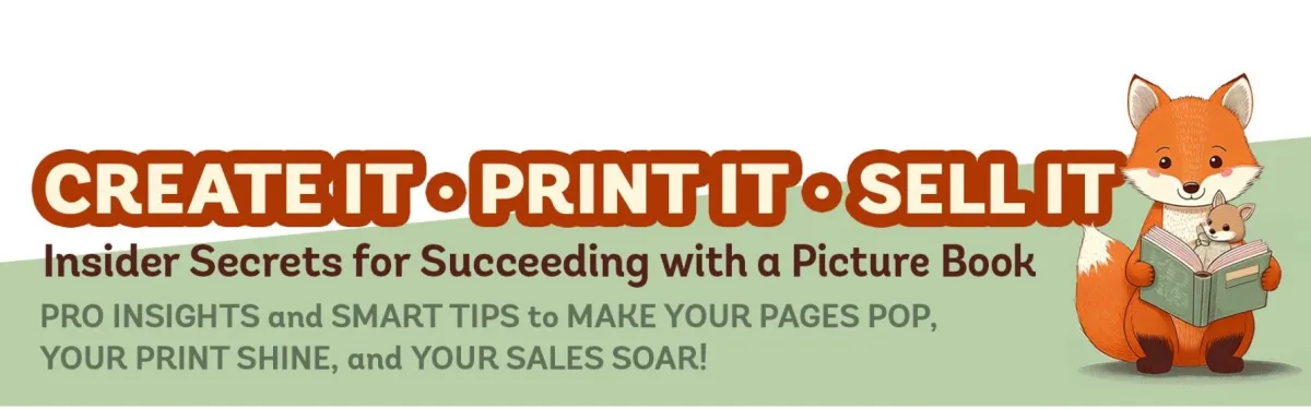 Create it, print it, sell it – insider secrets for succeeding with a picture book. Get pro insights and smart tips to make your pages pop, your print shine, and your sales soar!