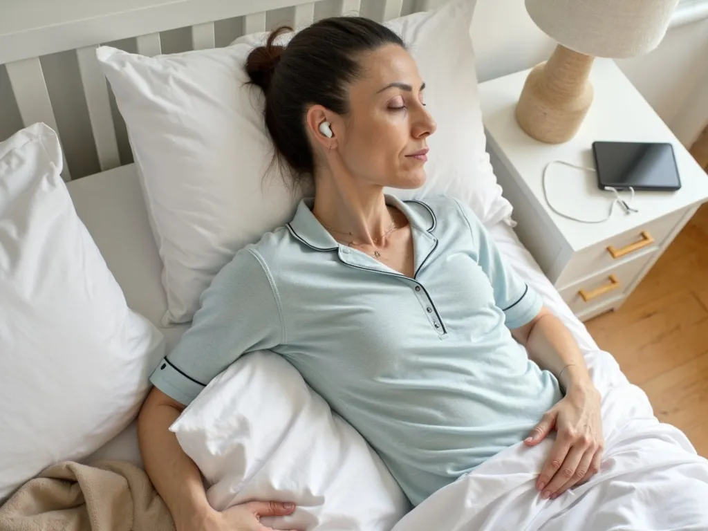 A woman sleeping in her bed