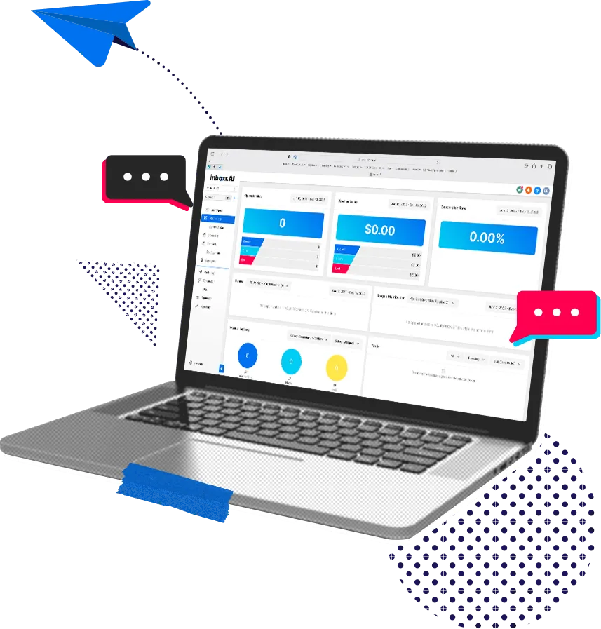 A screenshot of the InboxrAI software dashboard.