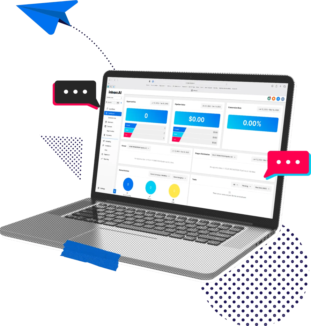 A screenshot of the InboxrAI software dashboard.