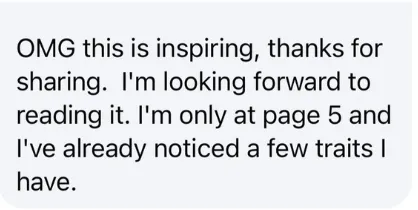 Real reader testimonial
