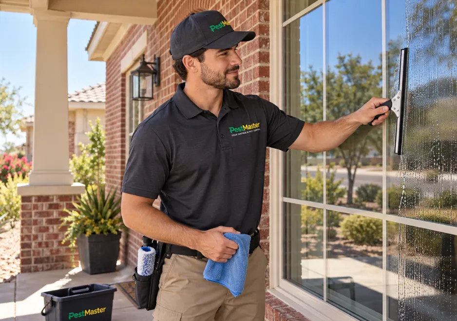 PestMaster pest-control professional wearing a branded uniform