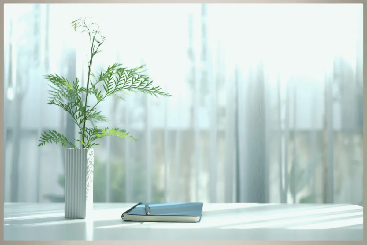 Overhead desk with notebook and calendar suggesting planning.