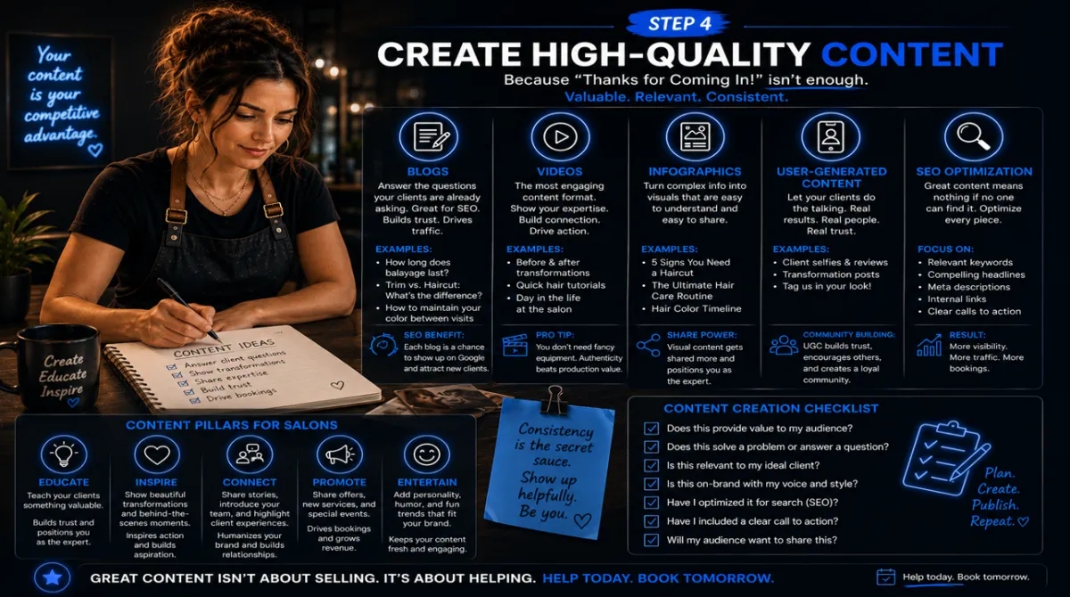 Step 4: Create High-Quality Content (Because "Thanks for Coming In!" Isn't Enough)