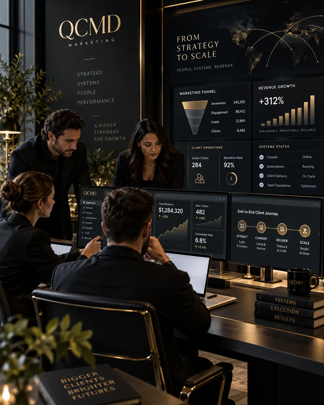 QCMD Operations Team managing technical infrastructure and client fulfillment
