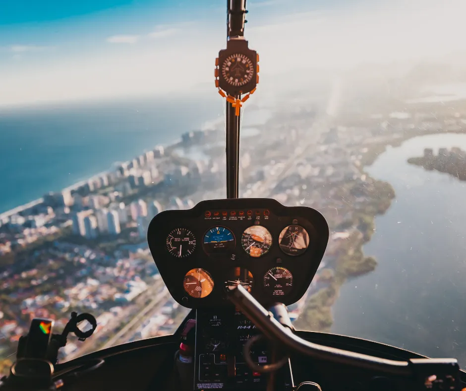 Helicopter performing precise load placement during construction operations