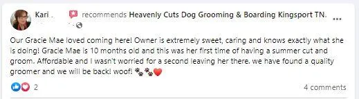 what customers says about heavenly cuts dog grooming and boarding review