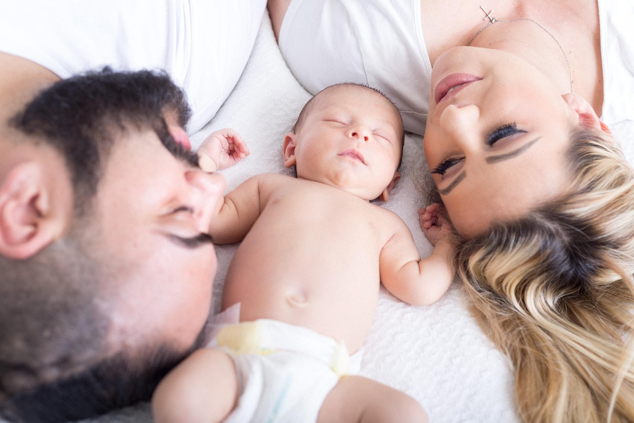 a happy family healthy baby