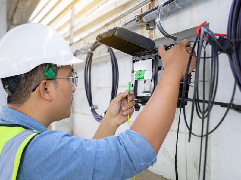 white and blue light on dark room