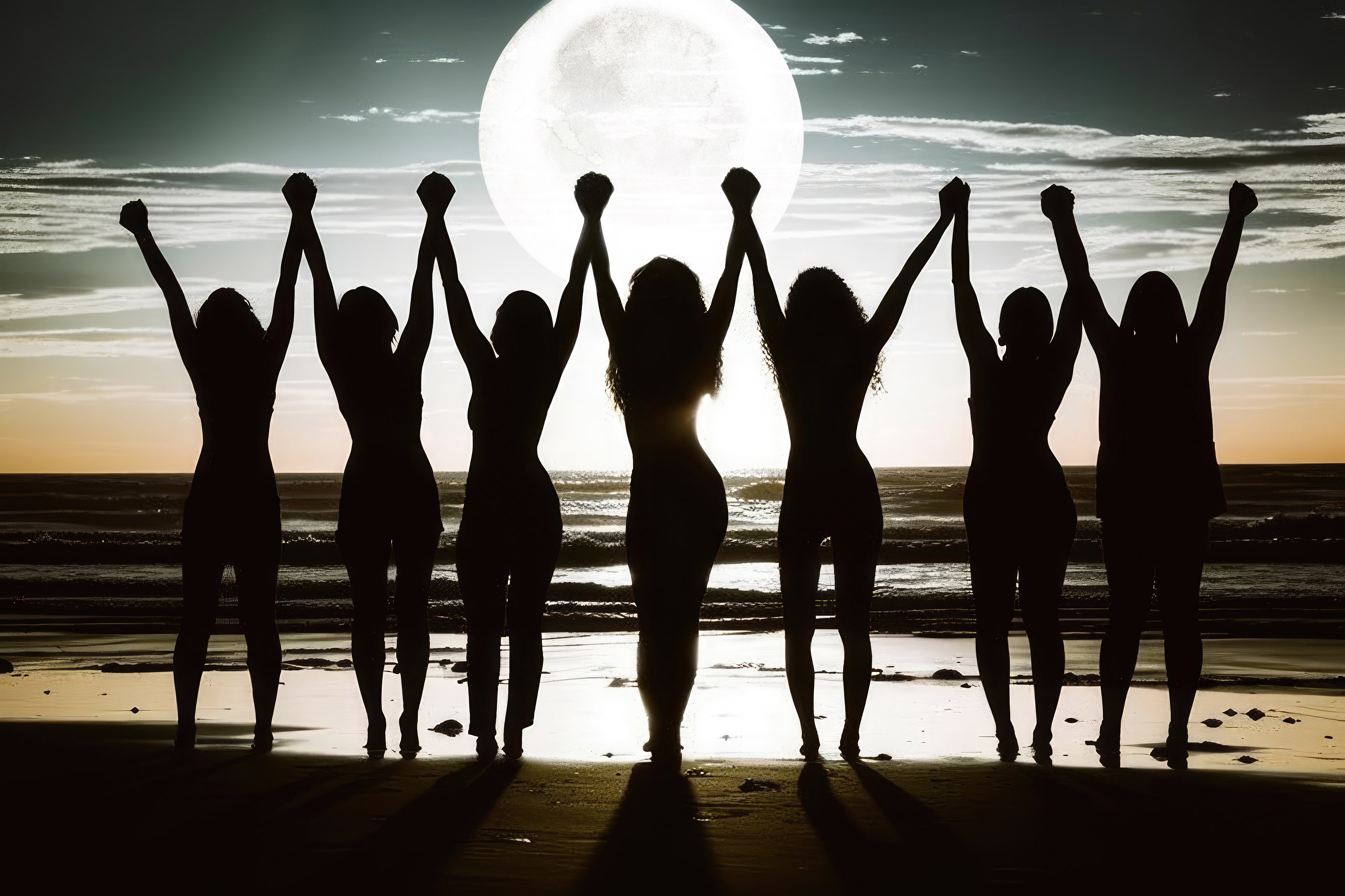 Women gathered in circle outdoors, sharing community, connection, and sacred reflection during a seasonal women’s gathering.