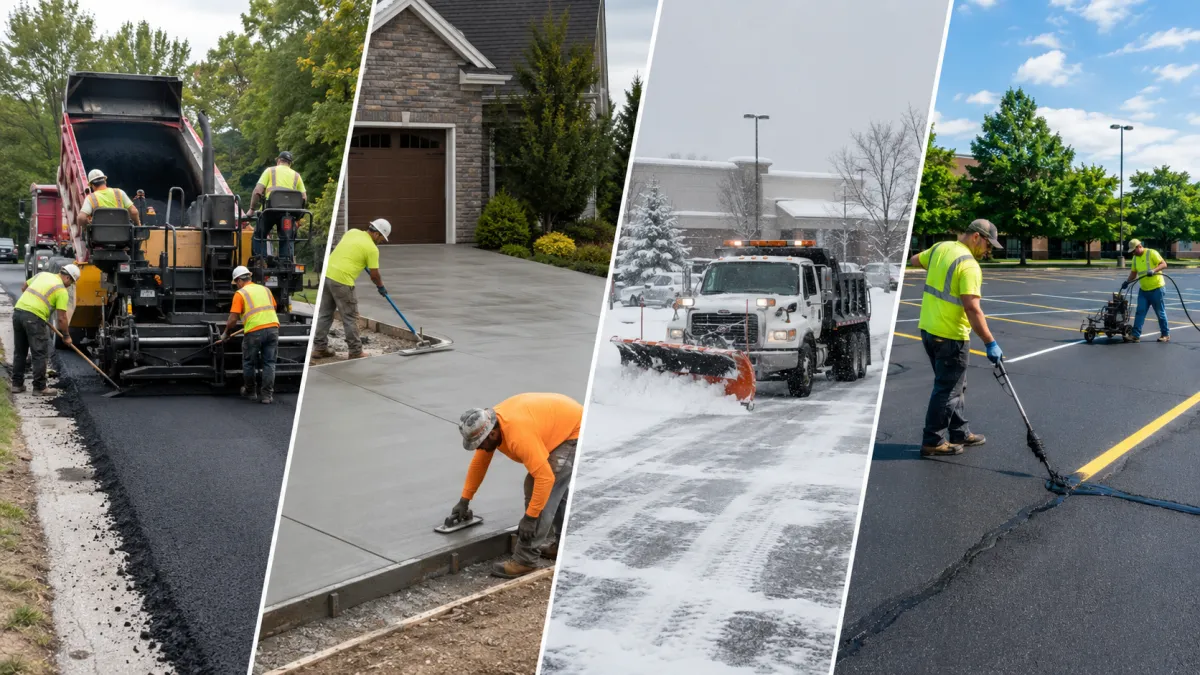 Main Executive crews completing asphalt paving, concrete flatwork, pavement maintenance, and parking lot striping projects in Northeast Wisconsin.