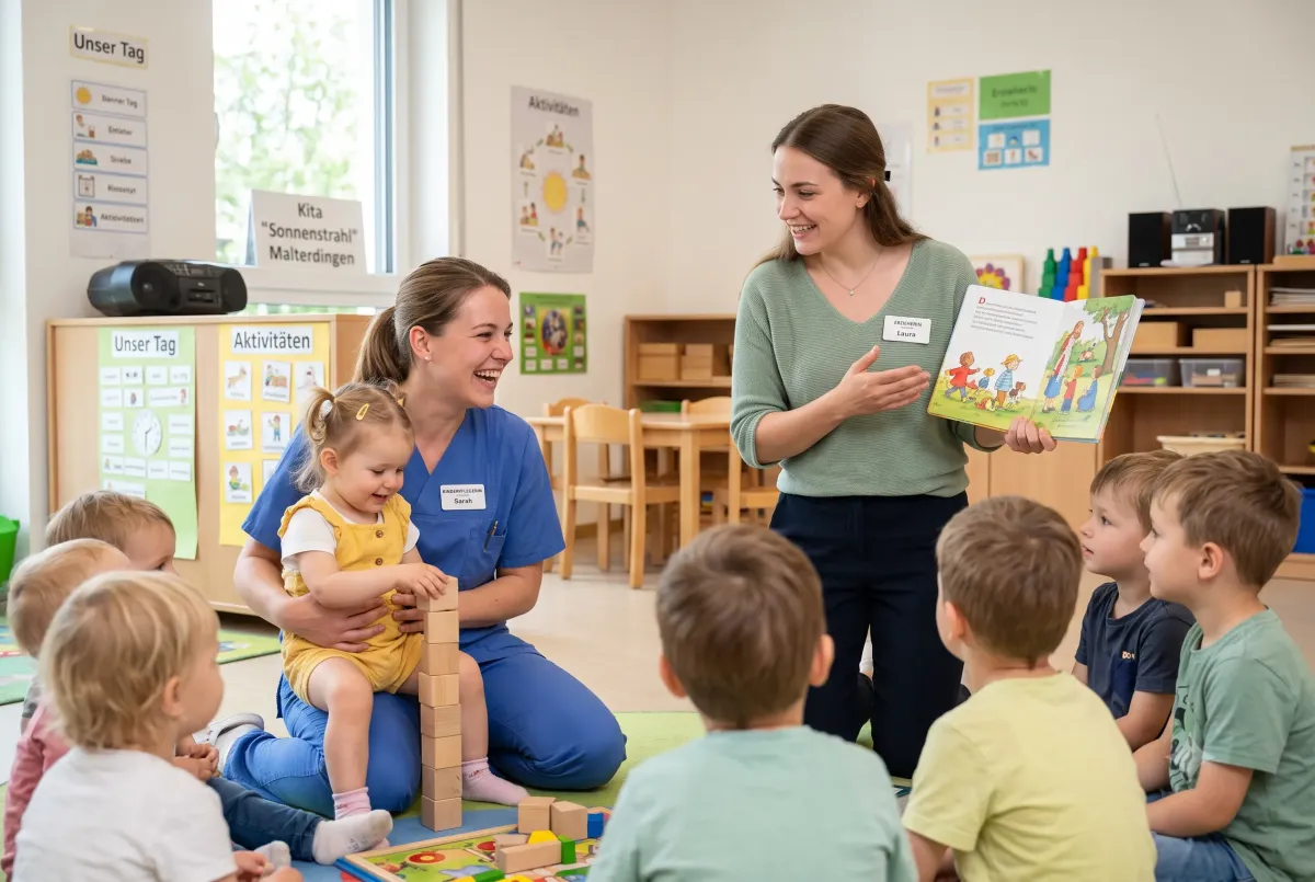 Kinderpflegerin oder Erzieherin? Vergleich Gehalt & Umschulung