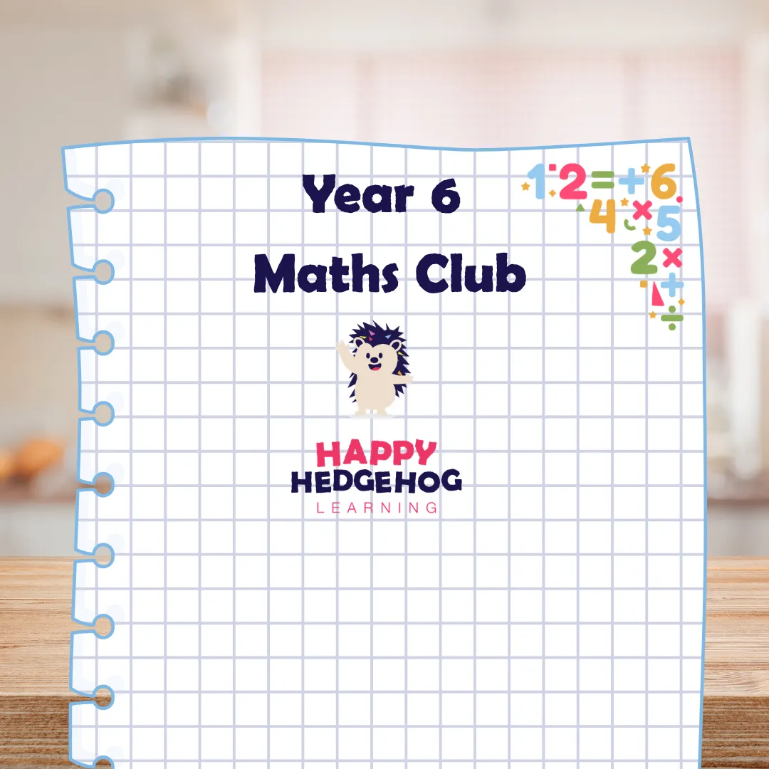 The Year 6 Maths Club logo from Happy Hedgehog Learning.