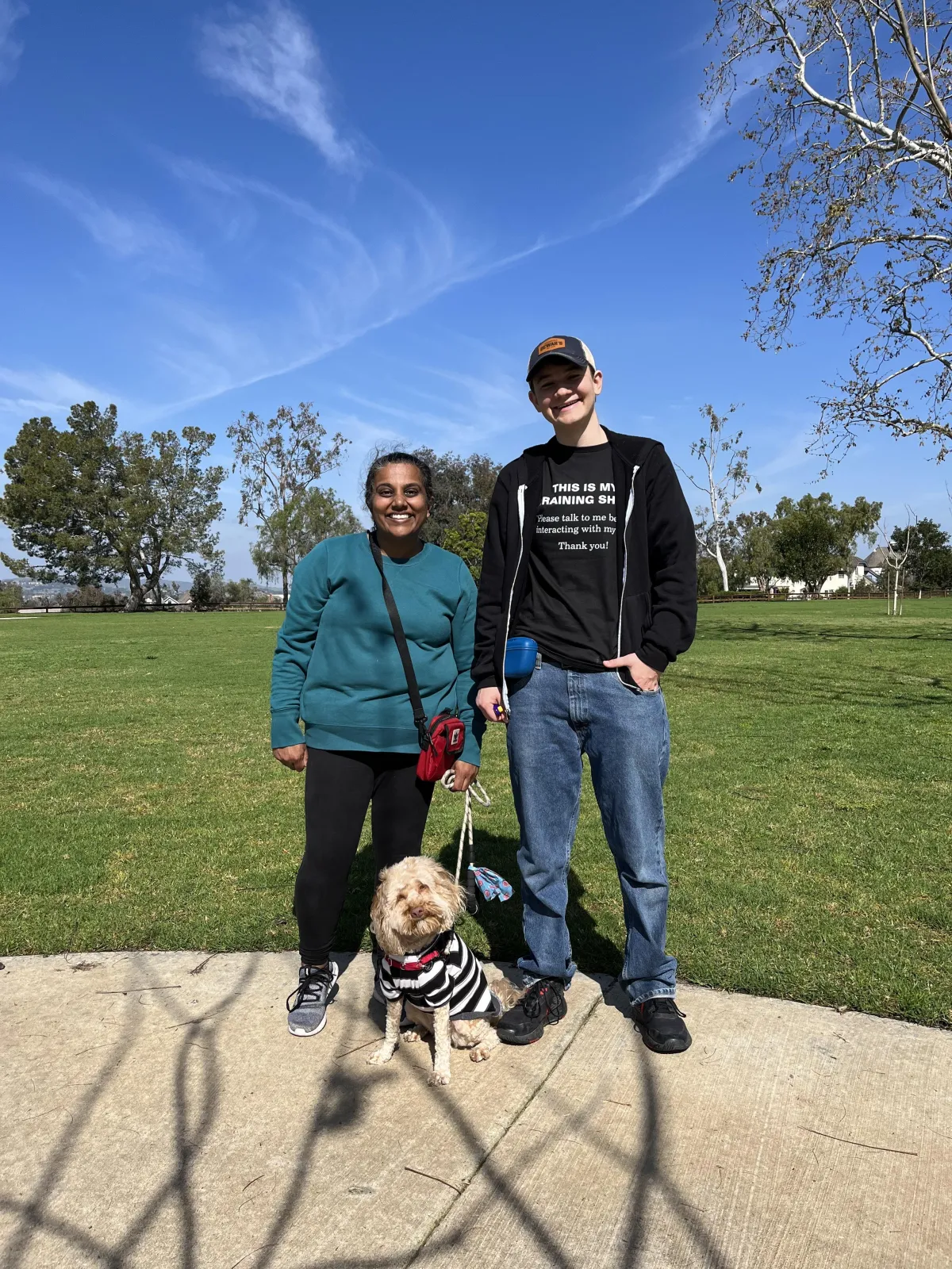 kaiden with a client from no paws like home dog training