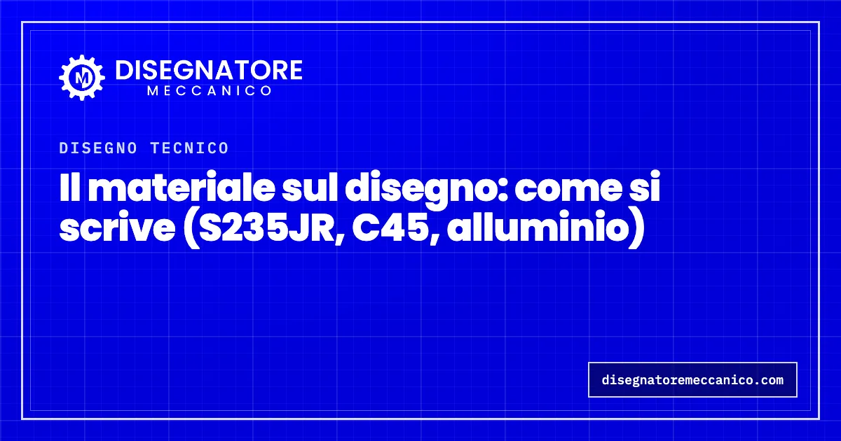 Il materiale sul disegno: come si scrive (S235JR, C45, alluminio)