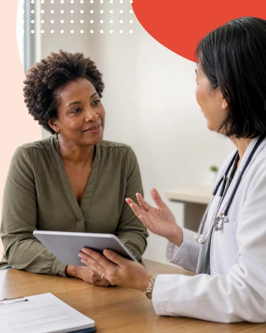 Doctor reviewing weight loss treatment plan with a patient