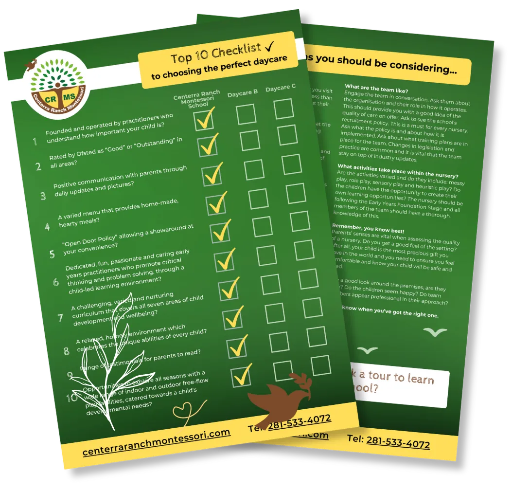 Free download to compare the differences and benefits in childcare settings in Fulshear &Katy, Texas