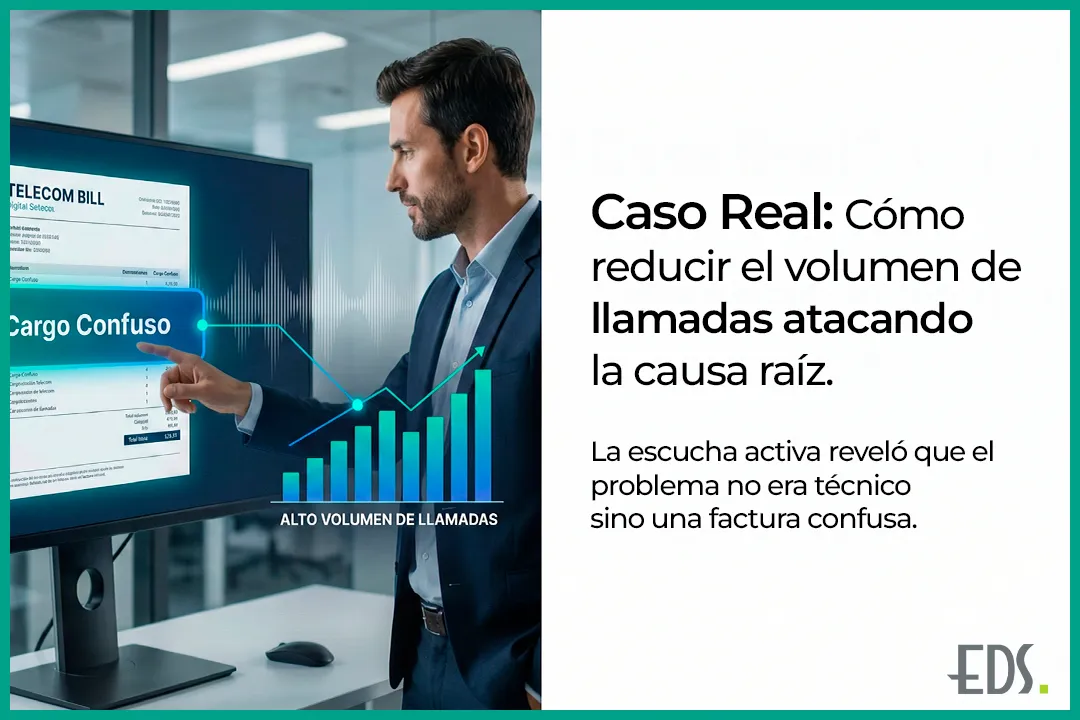 Caso real en telecomunicaciones: cómo la escucha activa redujo el volumen de llamadas atacando la causa raíz