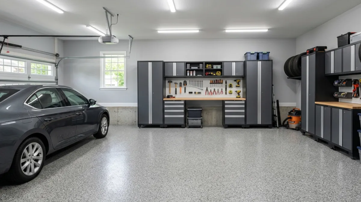 Resurfaced concrete patio in Sarasota, FL with smooth overlay and modern decorative finish.