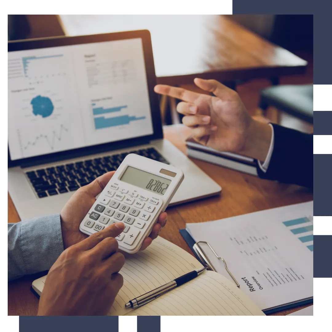 Businessman analyzing cash flow charts