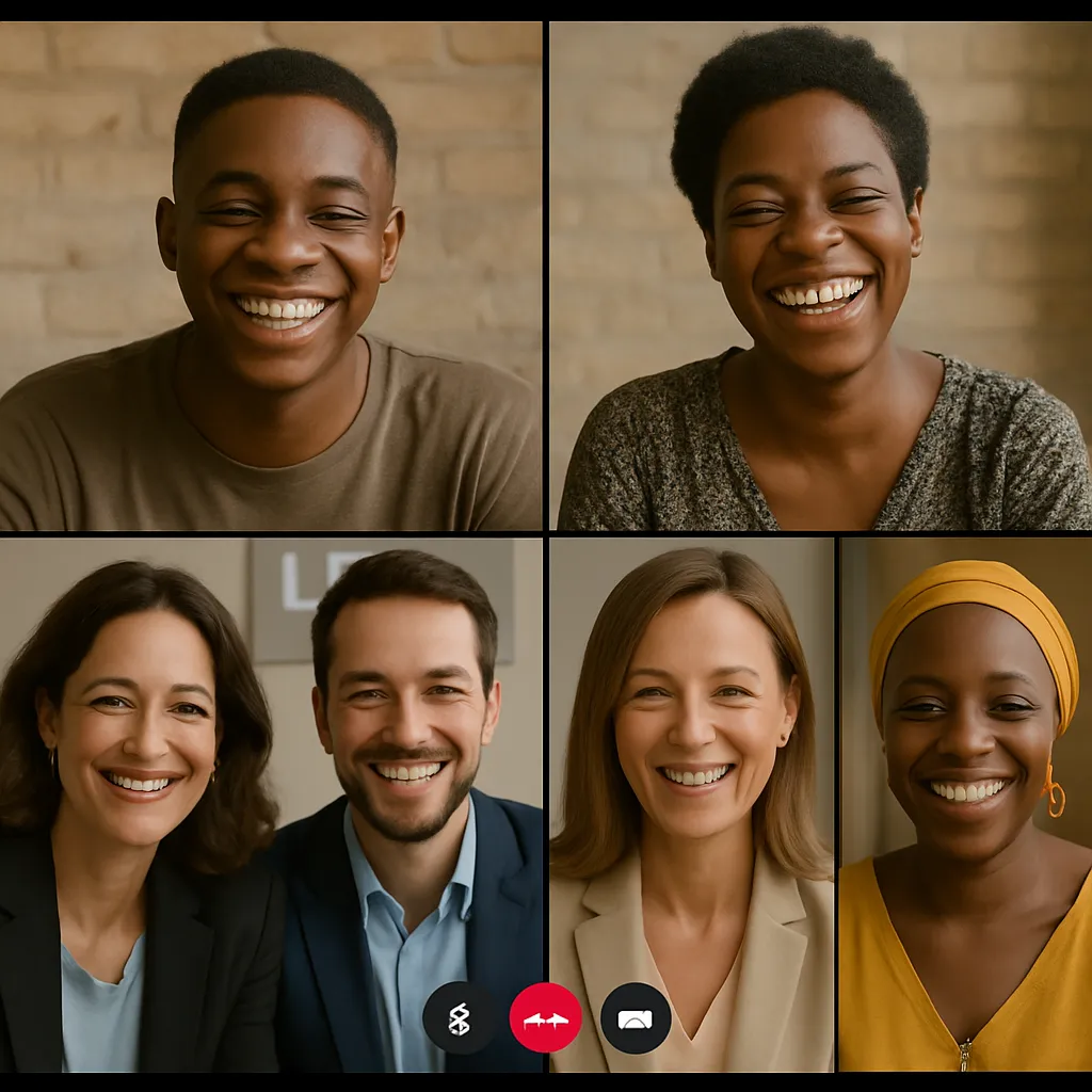 four person holding each others waist at daytime