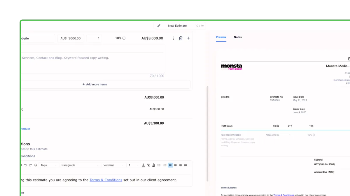 Lead Monsta Estimates