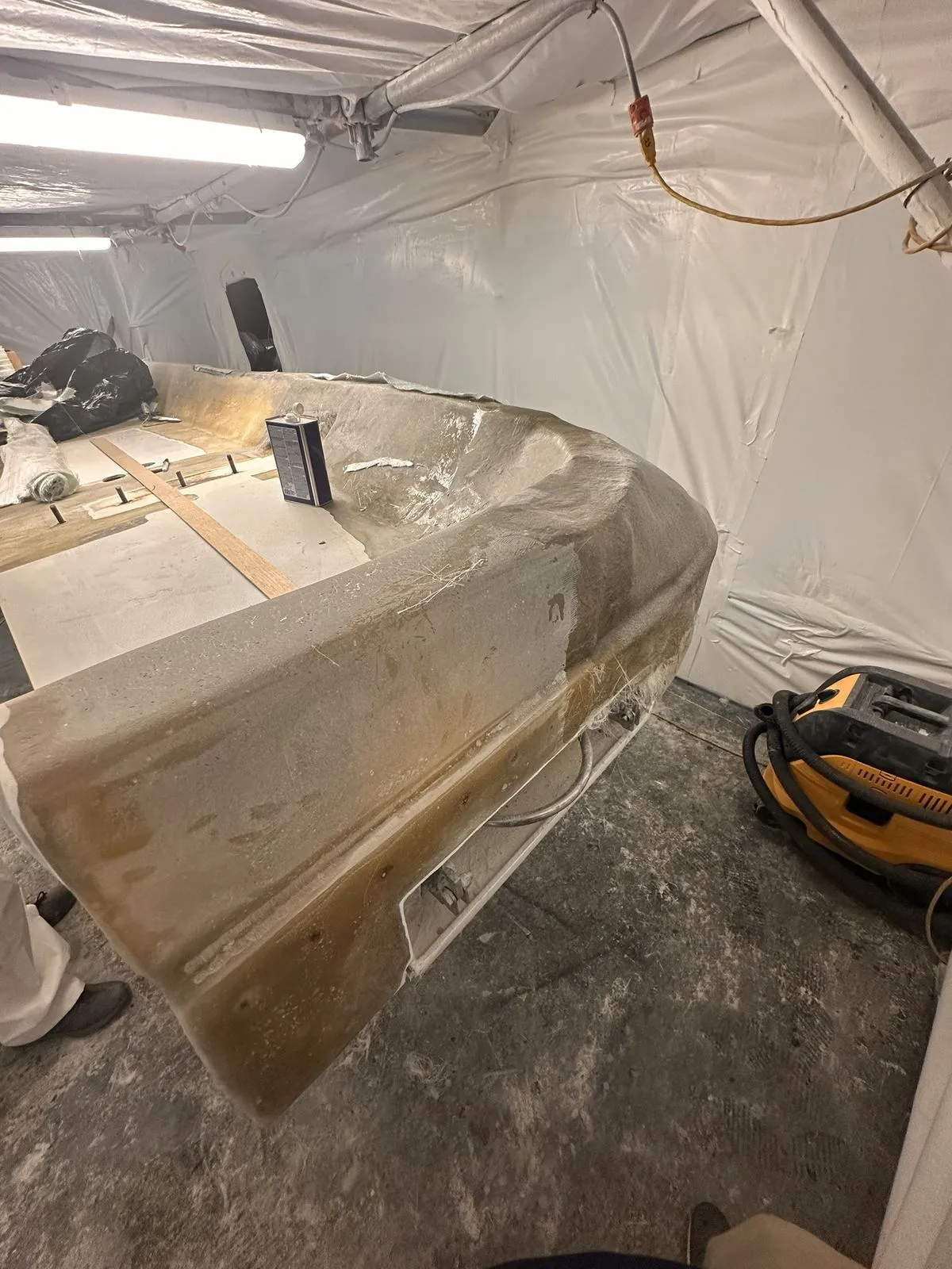 Platform with the fiberglass rebuild complete
