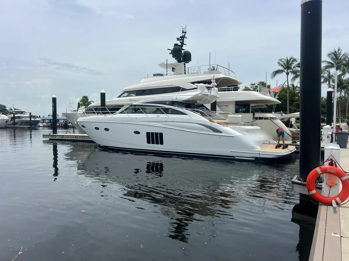 Princess V65 afloat at the dock after the project